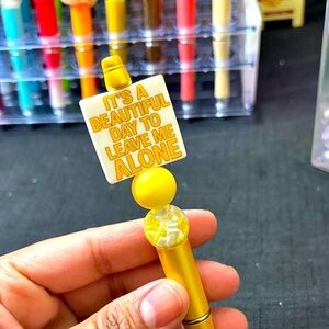 Yellow Novelty Pen with Fun Quote